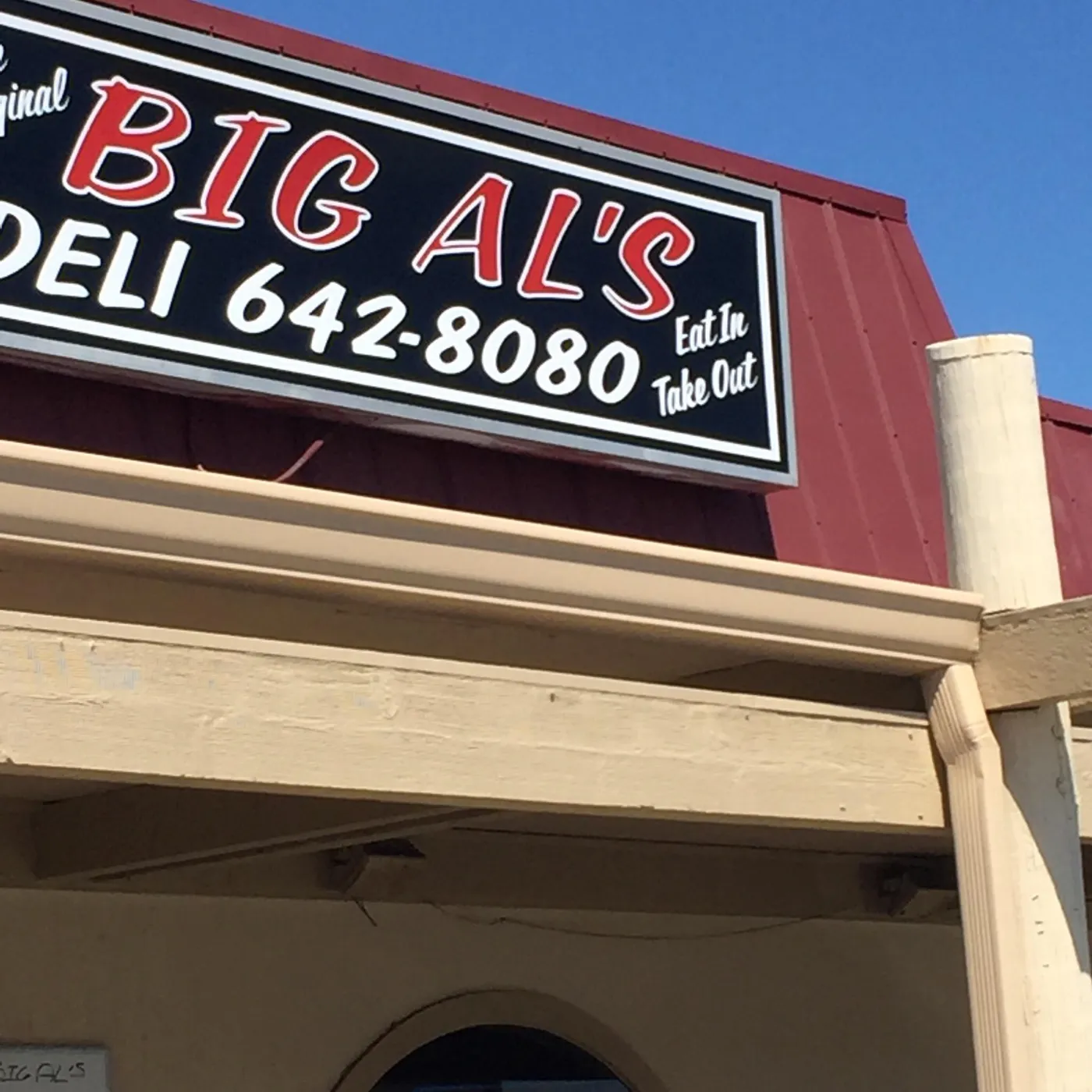 Big Al's Deli 642-8080 sign
